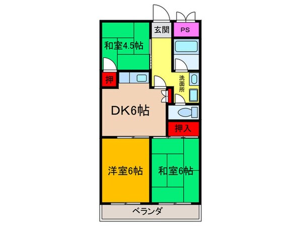 西岩崎コーポの物件間取画像